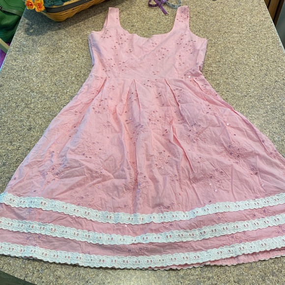 Philip Decaprio WITH FLAWS Pink Dress Lined Sequins Lace 8 - Picture 14 of 17